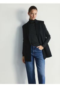 Reserved - Kamizelka z dodatkiem wiskozy - czarny. Kolor: czarny. Materiał: wiskoza #1