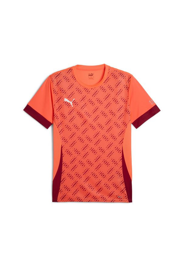 Puma - Męska koszulka do padla z grafiką INDIVIDUAL PUMA Glowing Red. Kolor: czerwony. Wzór: nadruk