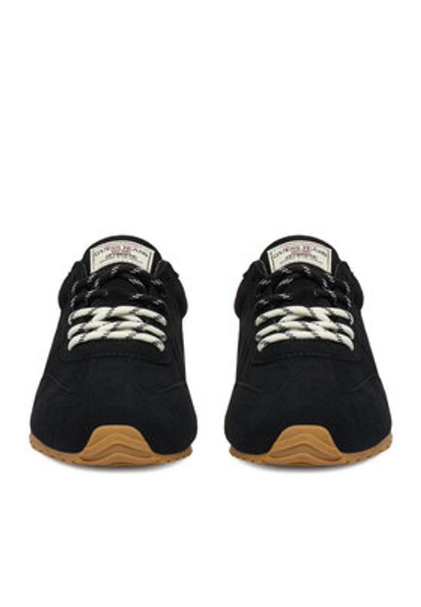 Guess Jeans Sneakersy EO-CS5262 Czarny. Kolor: czarny. Materiał: skóra, zamsz