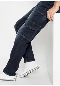 bonprix - Dżinsy bojówki ze stretchem Slim Fit Straight. Kolor: niebieski #3