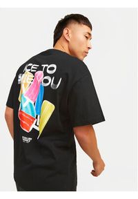 Jack & Jones - Jack&Jones T-Shirt Jorfrutti 12256926 Czarny Wide Fit. Kolor: czarny. Materiał: bawełna #8