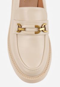 Renee - Beżowe Eleganckie Mokasyny VICES z Aplikacją i Wkładką ze Skóry Naturalnej Arinatta. Kolor: beżowy. Materiał: skóra. Wzór: aplikacja. Styl: elegancki #7