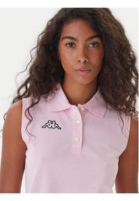 Kappa Polo Logo Tennis 302LR20 Różowy Slim Fit. Typ kołnierza: polo. Kolor: różowy. Materiał: bawełna, syntetyk #4