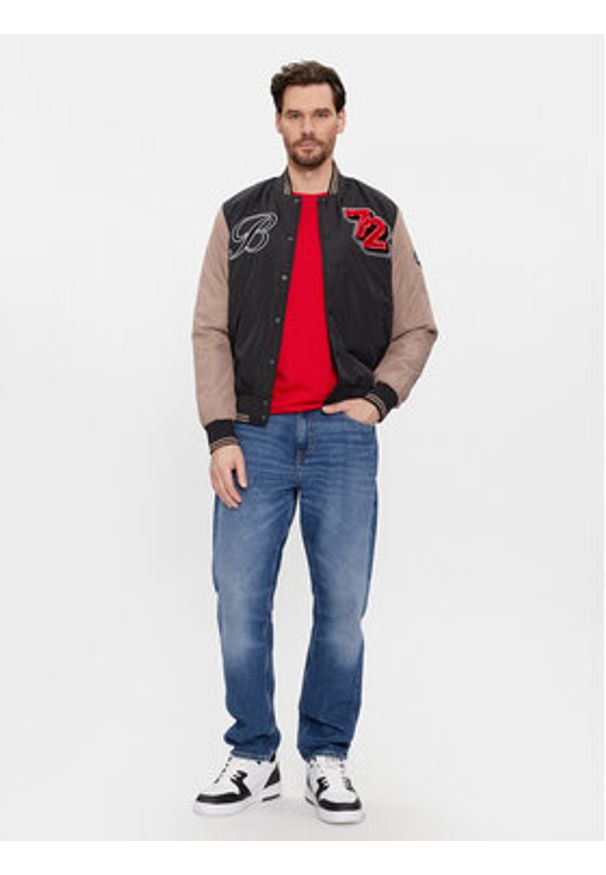 Brave Soul Kurtka bomber MJK-BRODY Czarny Regular Fit. Kolor: czarny. Materiał: syntetyk