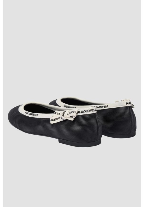 Karl Lagerfeld - KARL LAGERFELD Czarne damskie baleriny KARO, Rozmiar 39. Okazja: na co dzień. Kolor: czarny. Styl: casual, klasyczny