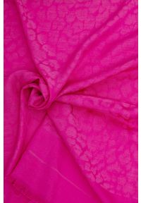 BOSS - Boss chusta z wełną kolor różowy wzorzysta. Kolor: różowy. Materiał: wełna