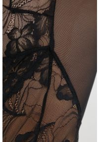 Emporio Armani Underwear Body kolor czarny koronkowe gładki. Kolor: czarny. Materiał: koronka. Wzór: gładki