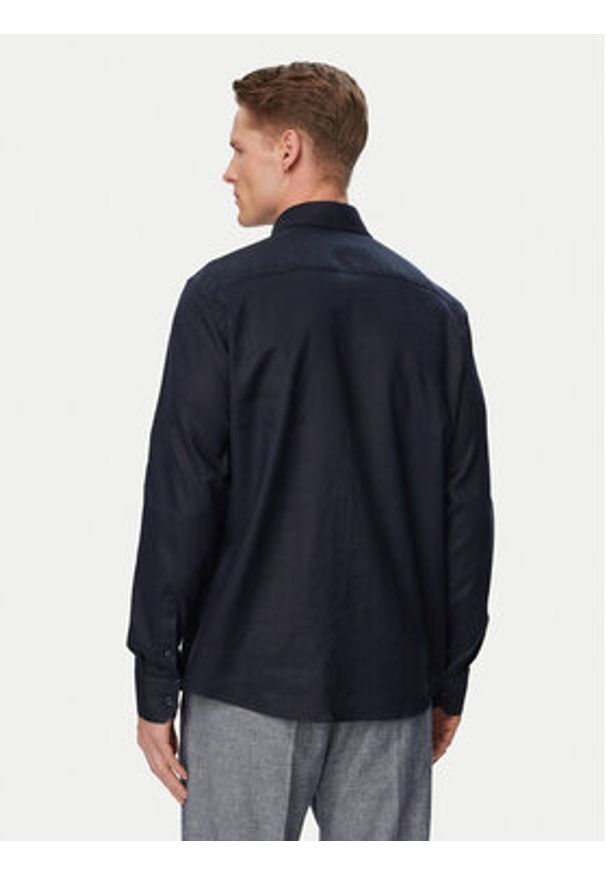 Karl Lagerfeld - KARL LAGERFELD Koszula 605084 562791 Granatowy Regular Fit. Typ kołnierza: dekolt w karo. Kolor: niebieski. Materiał: len