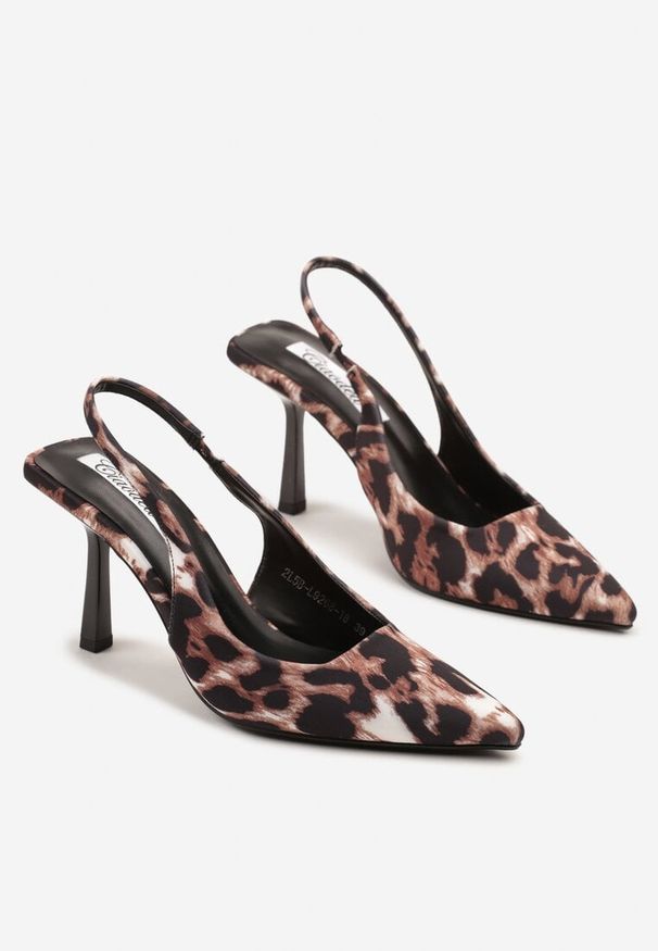Renee - Panterkowe Sandały na Szpilce Slingback na Obcasie Typu Szpilka Sopalinne. Okazja: na co dzień, na randkę, na imprezę. Zapięcie: pasek. Sezon: lato. Obcas: na obcasie. Styl: wizytowy, casual. Wysokość obcasa: średni