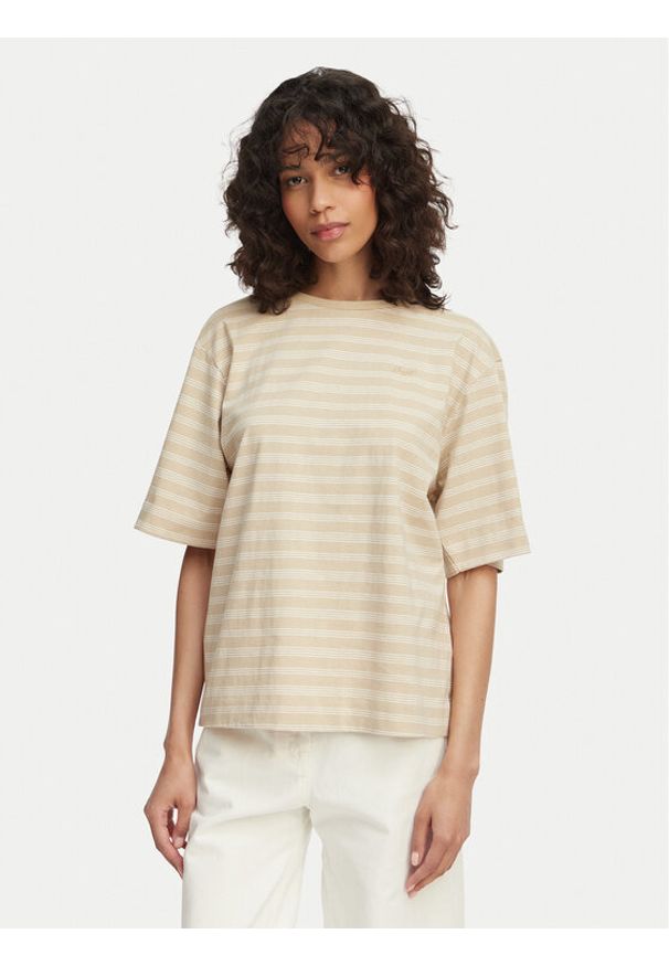 BOSS T-Shirt Eregular 50562504 Beżowy jasny Regular Fit. Kolor: beżowy. Materiał: bawełna