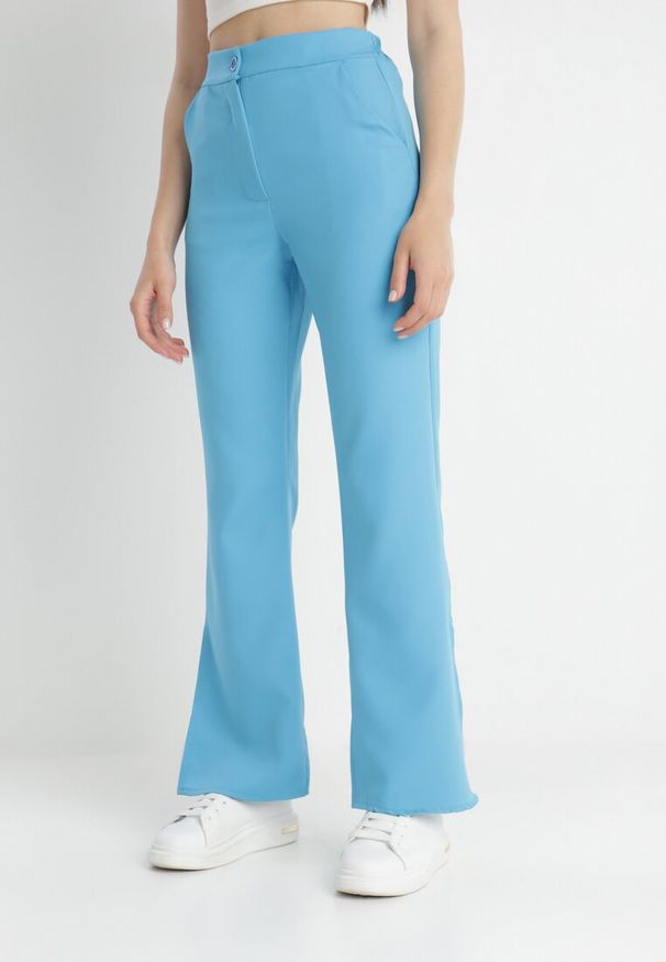 Born2be - Niebieskie Spodnie Dzwony Amathotis. Stan: podwyższony. Kolor: niebieski. Długość: długie