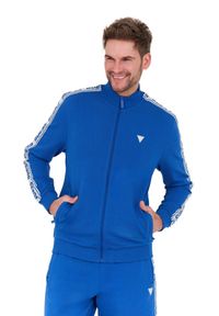 Guess - GUESS Niebieska męska bluza Full Zip, Rozmiar XXL. Kolor: niebieski