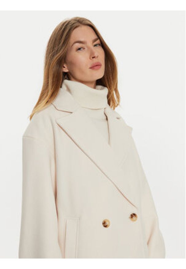 Gina Tricot Płaszcz przejściowy 22830 Biały Regular Fit. Kolor: biały. Materiał: syntetyk