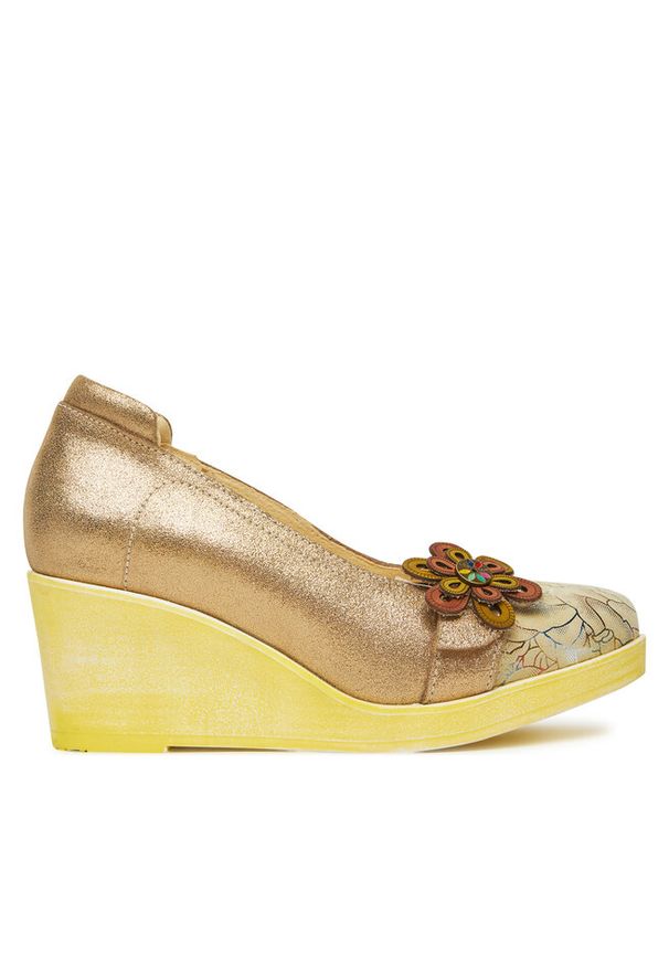 Półbuty Laura Vita. Kolor: złoty
