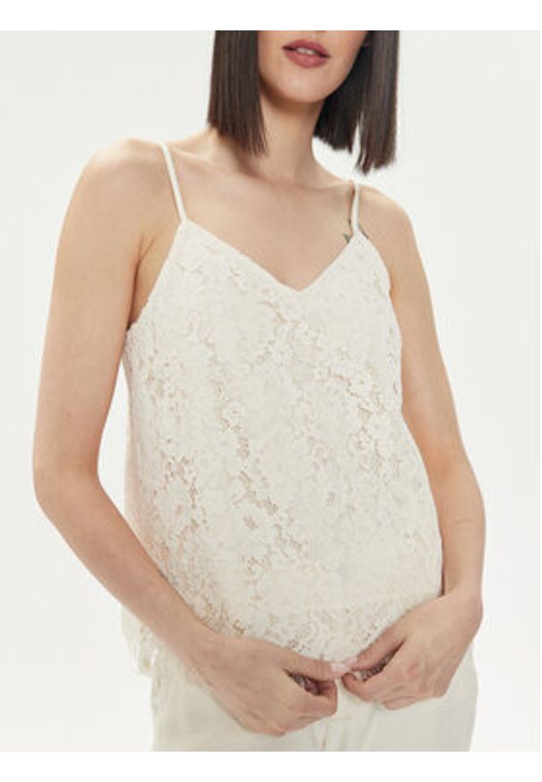 YAS Top Perla 26032812 Écru Regular Fit. Materiał: syntetyk