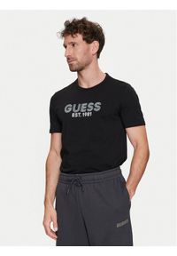 Guess T-Shirt M4YI30 J1314 Czarny Slim Fit. Kolor: czarny. Materiał: bawełna