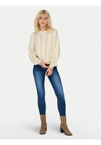 only - ONLY Sweter Rubina 15317515 Beżowy Regular Fit. Kolor: beżowy. Materiał: syntetyk