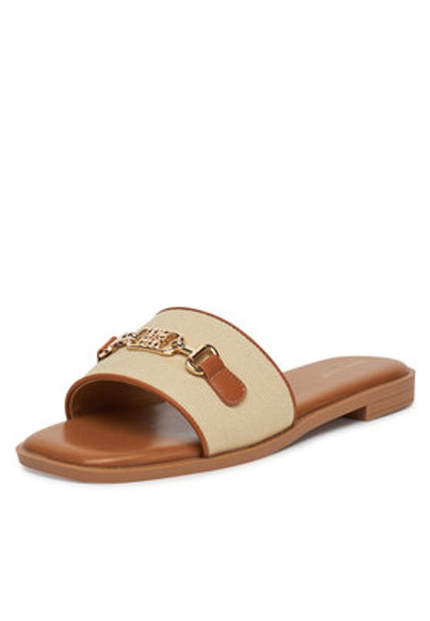 Nine West Klapki 678322-84 Beżowy. Kolor: beżowy. Materiał: materiał