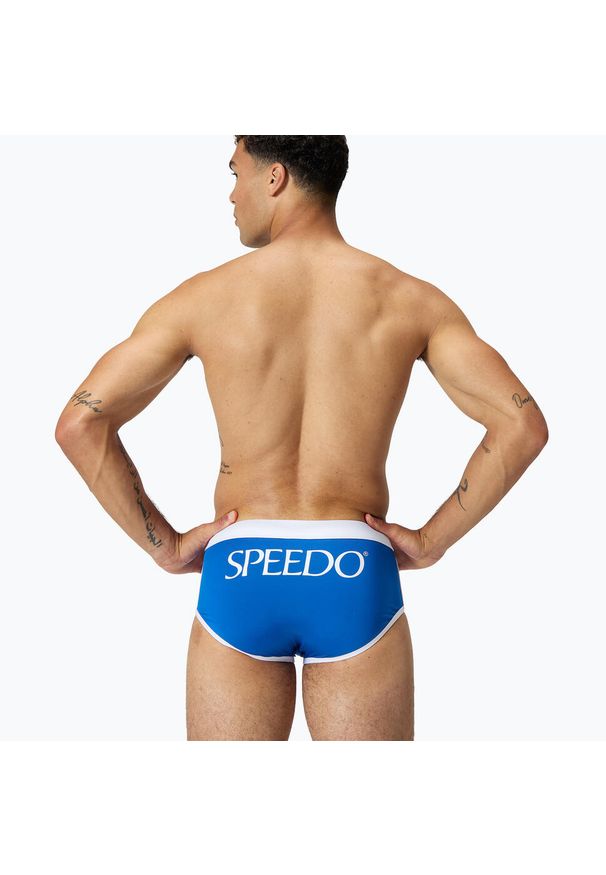 Kąpielówki męskie Speedo Jetstream Retro Logo Brief. Kolor: niebieski