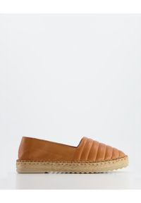 Venezia - BRĄZOWE ESPADRYLE 368Y558 COCONUT. Kolor: brązowy. Materiał: skóra, syntetyk. Obcas: na obcasie. Wysokość obcasa: średni