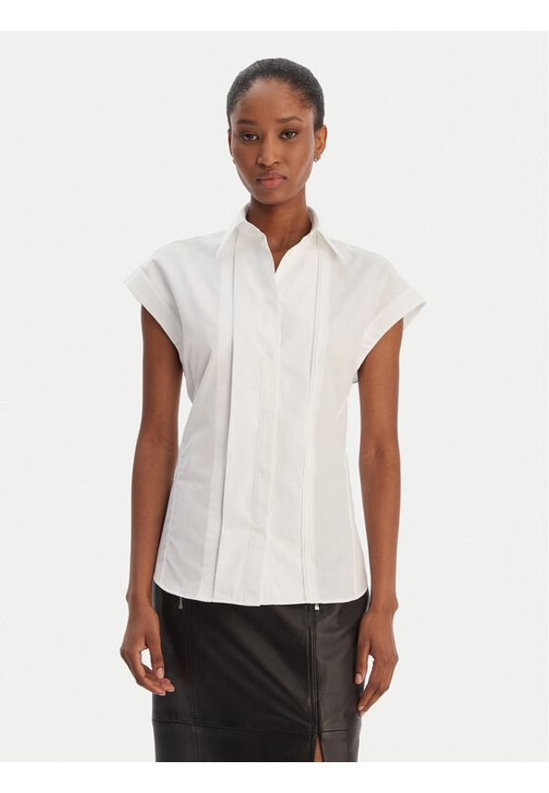 BOSS Koszula Bireny 50553703 Biały Slim Fit. Kolor: biały. Materiał: bawełna