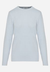 Born2be - Niebieski Sweter z Wełną w Klasycznym Stylu Firrive. Okazja: na co dzień. Kolor: niebieski. Materiał: wełna. Styl: klasyczny