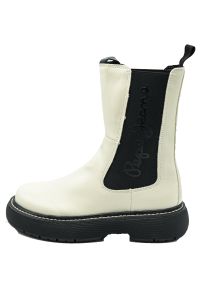 Buty Pepe Jeans Yoko Chelsea, Kobiety. Kolor: biały. Materiał: skóra ekologiczna, materiał. Sport: turystyka piesza
