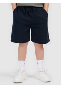 4f - 4F Spodenki dresowe chłopięce - granatowe 164 (13-14 lat). Okazja: na co dzień. Kolor: niebieski. Materiał: dresówka. Długość: krótkie. Wzór: gładki, ze splotem. Sezon: lato. Styl: casual, sportowy #2