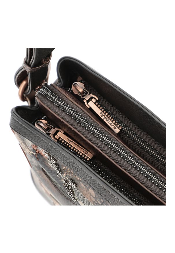 Brązowa Designerska Damska Torebka Anekke Premium. Kolor: brązowy