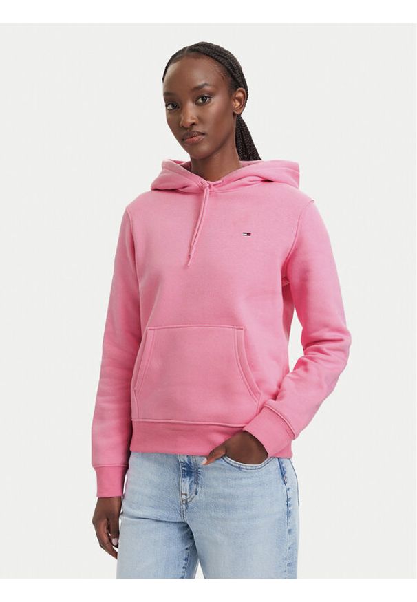 Tommy Jeans Bluza Flag DW0DW19958 Różowy jasny Regular Fit. Kolor: różowy. Materiał: bawełna