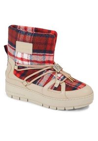 TOMMY HILFIGER - Tommy Hilfiger Śniegowce Tartan Snowboot FW0FW07612 Beżowy. Kolor: beżowy. Materiał: materiał #4