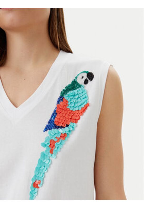 Lola Casademunt by Maite Bluzka MS2515023 Biały Regular Fit. Kolor: biały. Materiał: bawełna