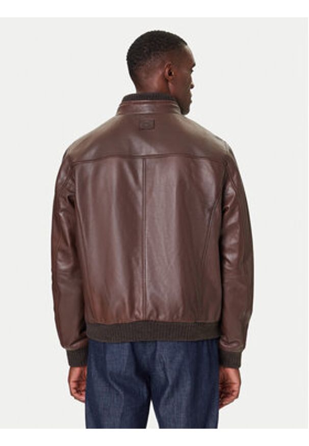 Milestone Kurtka skórzana MSNaldo 53101821280 Brązowy Regular Fit. Kolor: brązowy. Materiał: skóra