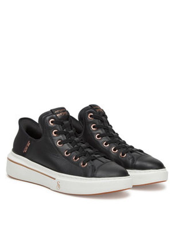 skechers - Skechers Sneakersy 186001/BLK Czarny. Kolor: czarny. Materiał: skóra