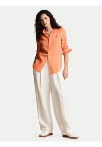 Polo Ralph Lauren Koszula 211920516016 Pomarańczowy Relaxed Fit. Typ kołnierza: polo. Kolor: pomarańczowy. Materiał: len #3