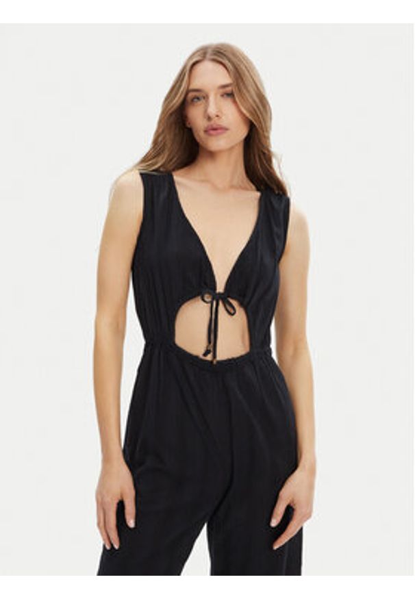 Roxy Kombinezon ERJX603446 Czarny Regular Fit. Kolor: czarny. Materiał: bawełna