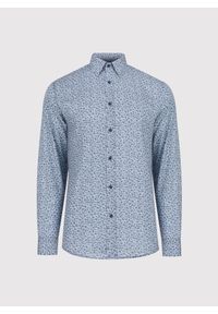 Pako Lorente - PAKO LORENTE - Niebieska koszula męska w kwiaty. Kolor: niebieski. Materiał: lyocell. Długość rękawa: długi rękaw. Długość: długie. Wzór: kwiaty #6