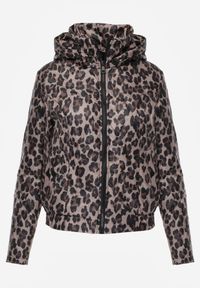 Born2be - Ciemnobeżowa Panterkowa Kurtka Przejściowa w Panterkę z Odpinanym Kapturem Antolea. Kolor: beżowy. Materiał: poliester, jeans. Wzór: motyw zwierzęcy. Styl: klasyczny #3