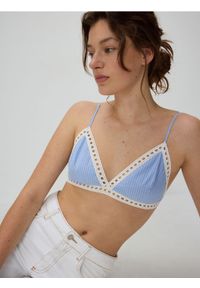 Reserved - Bieliźniany top - niebieski. Kolor: niebieski. Materiał: bawełna #1