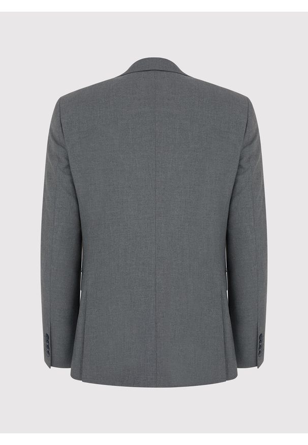 Pako Lorente - PAKO LORENTE – Szara gładka marynarka garniturowa. Kolor: szary. Materiał: tkanina. Wzór: gładki. Styl: klasyczny