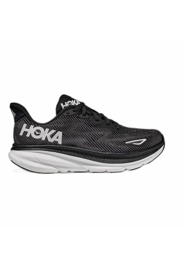 HOKA - Obuwie do Biegania dla Dorosłych Clifton 9. Kolor: czarny. Materiał: tkanina, materiał, guma, syntetyk
