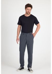 WOOLONA - Spodnie Chino Męskie Merino - Smart & Flex. Kolor: szary. Sport: turystyka piesza