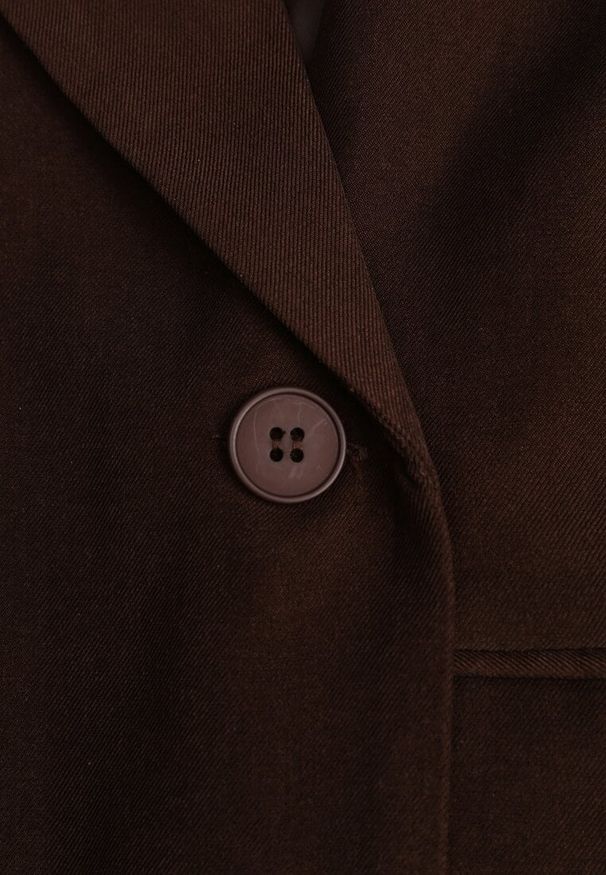 Renee - Brązowa Marynarka Dwurzędowa o Kroju Oversize Clasora. Typ kołnierza: golf. Kolor: brązowy. Materiał: poliester. Styl: klasyczny