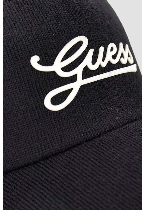 Guess - GUESS Czarna czapka z daszkiem Baseball Cap. Kolor: czarny