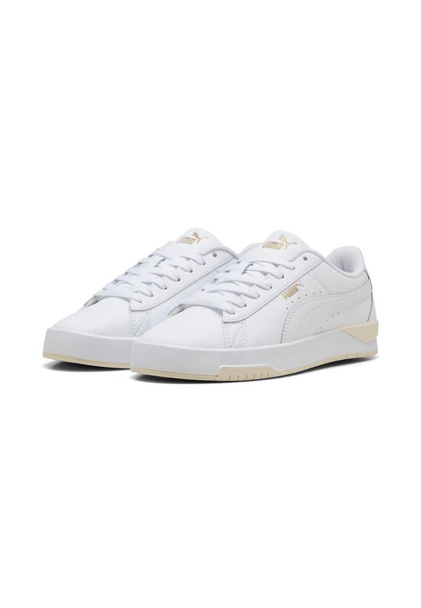 Puma - Damskie sneakersy Jada Classic PUMA White Gold Alpine Snow. Kolor: żółty, biały, wielokolorowy. Materiał: syntetyk. Szerokość cholewki: normalna. Sport: tenis