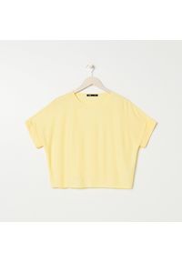 Sinsay - Koszulka loose fit - Żółty. Kolor: żółty #1
