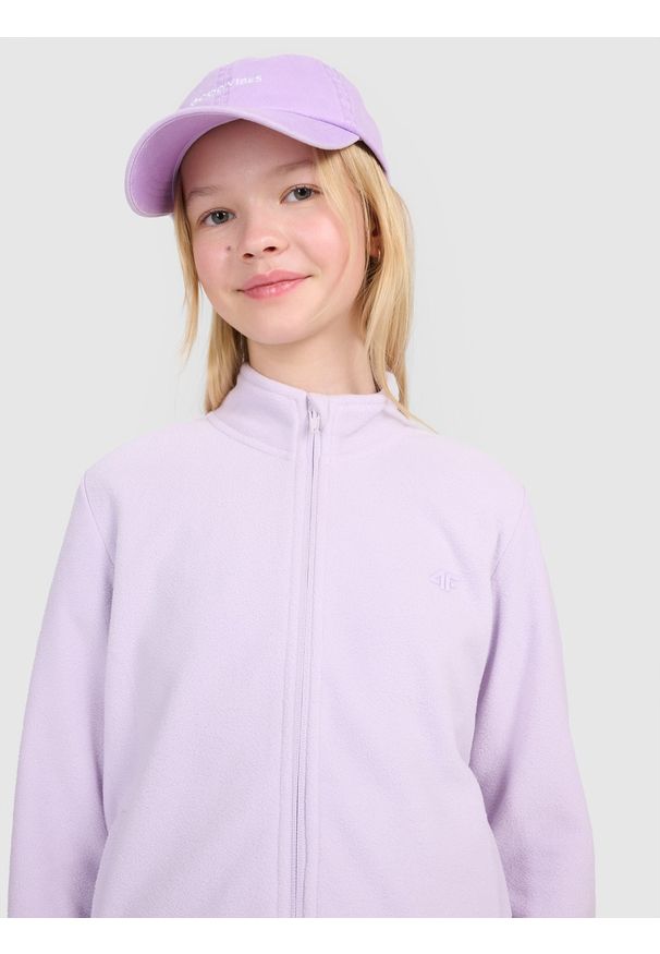 4f - 4F Polar slim ze stójką dziewczęcy - fioletowy 164 (13-14 lat). Typ kołnierza: kołnierzyk stójkowy. Kolor: fioletowy. Materiał: polar. Wzór: gładki. Sezon: lato. Sport: narciarstwo, turystyka piesza, wspinaczka, snowboard
