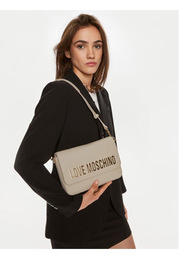 Love Moschino - LOVE MOSCHINO Torebka JC4023PP1LKD0110 Beżowy. Kolor: beżowy. Materiał: skórzane