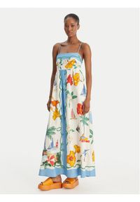 Seafolly Sukienka letnia Viva Vacation 55673-DR Błękitny Regular Fit. Kolor: niebieski. Materiał: len. Sezon: lato #1