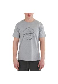FUNDANGO - T-shirt męski Fundango Basic - T Logo-4 krótki rękaw. Kolor: szary. Materiał: bawełna, materiał. Długość rękawa: krótki rękaw. Długość: krótkie